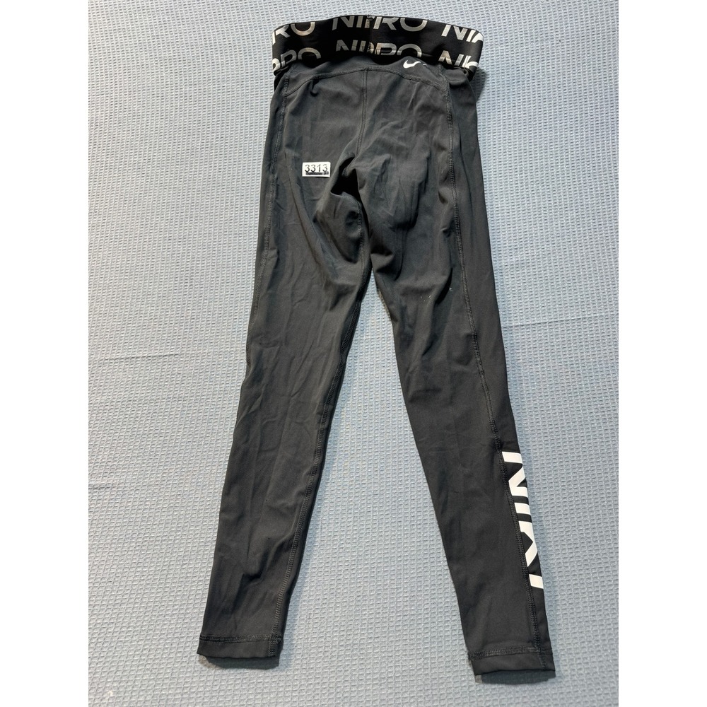Nike Pro Dri-FIT Leggings Womens S Black Graphic Training Tights - Picture 2 of 7